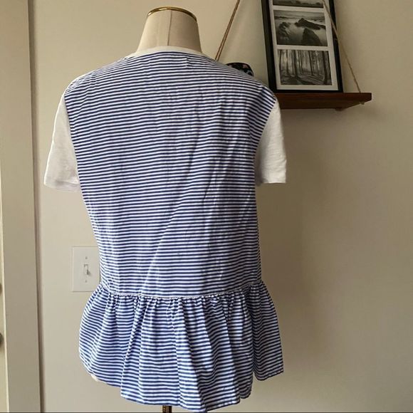 Kate Spade Broome Street Tee Striped Peplum Back - Picture 3 of 5